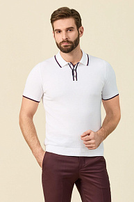 Поло белое из хлопка Пима  (MEU-SS2409/DQSS01)