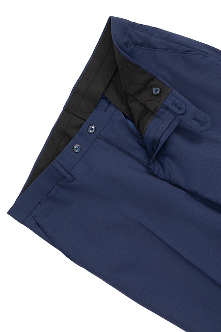 Мужские брюки классические темно-синие из шерсти  арт. MI 30062/8032 Meucci (Италия) - фото. Цвет: Темно-синий. Купить в интернет-магазине https://shop.meucci.ru
