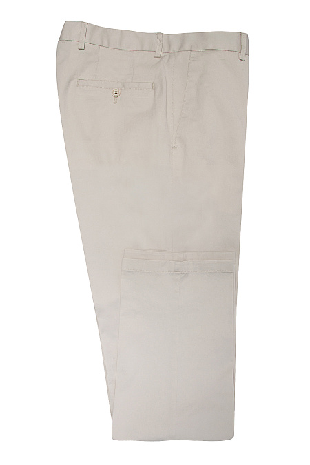 Мужские брюки летние из хлопка светло-бежевые арт. DR 7532 CREMA Meucci (Италия) - фото. Цвет: Светло-бежевый. Купить в интернет-магазине https://shop.meucci.ru
