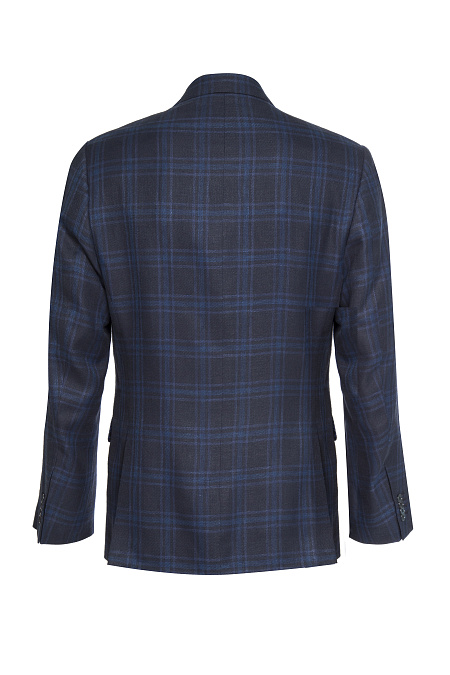 Мужской костюм синий в клетку из смеси льна, шерсти и шелка Meucci (Италия), арт. MI 2200191EZ/11038 - фото. Цвет: Синий в клетку. Купить в интернет-магазине https://shop.meucci.ru
