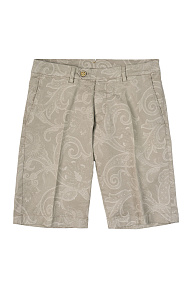 Хлопковые шорты бежевые с орнаментом  (TF001X SABBIA)