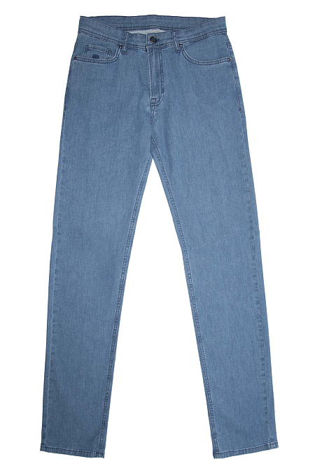 Мужские брендовые легкие джинсы светло-синего цвета  арт. LUEC REG 2521 Meucci (Италия) - фото. Цвет: светло-синий. Купить в интернет-магазине https://shop.meucci.ru
