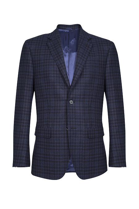 Мужской пиджак из шерсти с кашемиром в клетку  Meucci (Италия), арт. MI 1200181EZ/11626 - фото. Цвет: Серо-синий в клетку. Купить в интернет-магазине https://shop.meucci.ru
