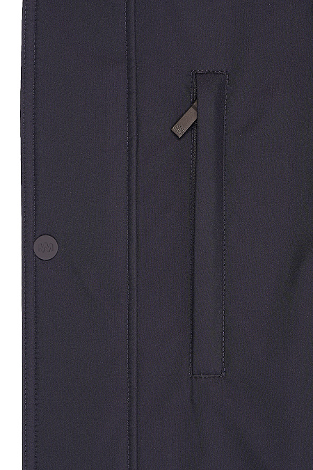 Утепленная куртка с капюшоном  для мужчин бренда Meucci (Италия), арт. 1080 - фото. Цвет: Темно-синий. Купить в интернет-магазине https://shop.meucci.ru
