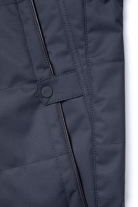 Утепленная куртка средней длины с капюшоном  для мужчин бренда Meucci (Италия), арт. 5616 - фото. Цвет: Темно-синий. Купить в интернет-магазине https://shop.meucci.ru
