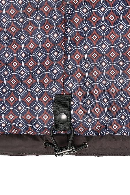 Пуховик с капюшоном и меховой опушкой коричневый  для мужчин бренда Meucci (Италия), арт. 8261 - фото. Цвет: темно-коричневый. Купить в интернет-магазине https://shop.meucci.ru
