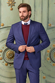 Классический шерстяной костюм синего цвета  (MI 2200191DR/12019)