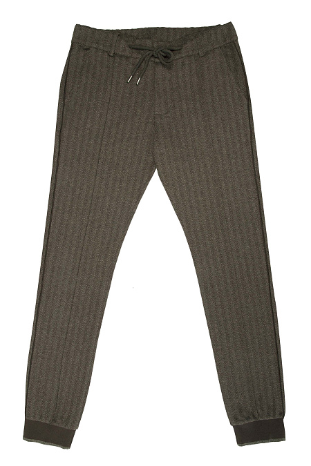 Спортивный костюм из плотного трикотажа с орнаментом в елочку  для мужчин бренда Meucci (Италия), арт. SPS 10025 BROWN - фото. Цвет: Коричневый . Купить в интернет-магазине https://shop.meucci.ru
