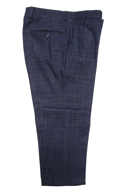 Мужской костюм из смеси шерсти, шелка и кашемира Meucci (Италия), арт. MI 2200191EZ/11030 - фото. Цвет: Темно-синий в клетку. Купить в интернет-магазине https://shop.meucci.ru
