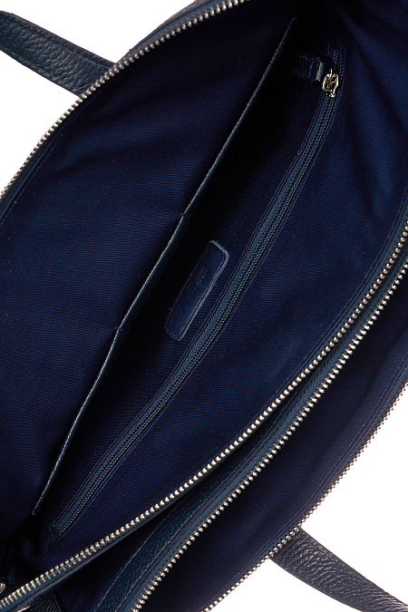 Сумка-портфель темно-синего цвета  для мужчин бренда Meucci (Италия), арт. О-78184 Blue - фото. Цвет: Темно-синий. Купить в интернет-магазине https://shop.meucci.ru
