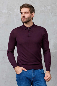Джемпер-поло винного цвета с застежкой на пуговицы (33014/22025 CERISE)