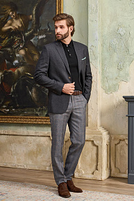 Брюки серые в клетку из тонкой шерсти (MI 21236320-04)