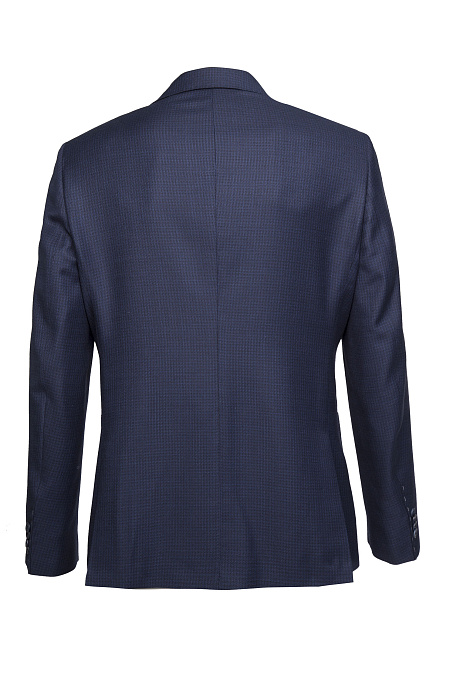 Мужской пиджак темно-синий в мелкую клетку из шерсти с добавлением шелка  Meucci (Италия), арт. MI 1200181EZ/11749 - фото. Цвет: Синий, мелкая клетка. Купить в интернет-магазине https://shop.meucci.ru
