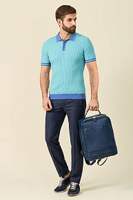 Рюкзак темно-синего  цвета из зернистой кожи  (О-78185 Blue)