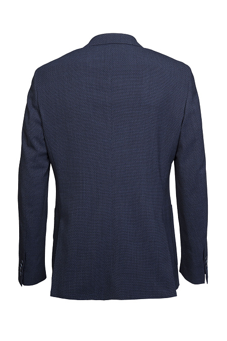 Мужской жаккардовый пиджак темно-синий из шерсти с добавлением эластана  Meucci (Италия), арт. MI 1200181GB/11756 - фото. Цвет: Темно-синий. Купить в интернет-магазине https://shop.meucci.ru
