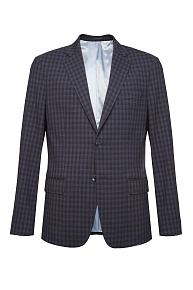 Пиджак темно-синий в клетку из тонкой шерсти (MI 1200181LP/11717)