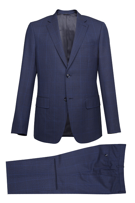 Мужской синий костюм в клетку из легкой шерсти  Meucci (Италия), арт. MI 2200191DR/8041+ - фото. Цвет: Темно-синий.