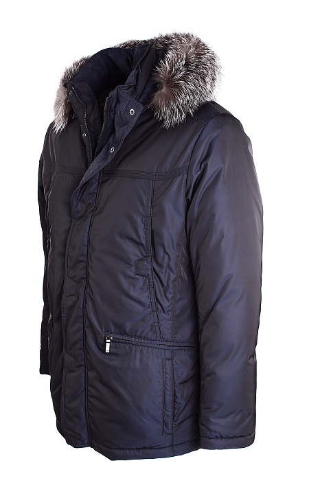 Пуховик для мужчин бренда Meucci (Италия), арт. 2228/2 - фото. Цвет: темно-синий. Купить в интернет-магазине https://shop.meucci.ru
