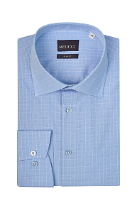 Рубашка ярко-голубая в клетку (SL 9020 R 0291 CEL/231142)