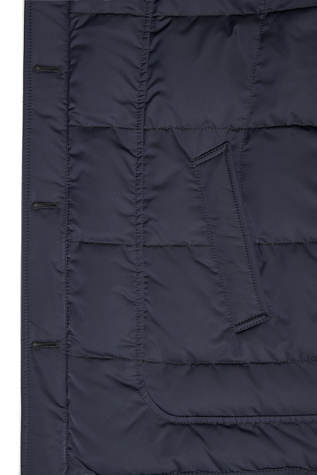 Стеганый пуховик удлиненный для мужчин бренда Meucci (Италия), арт. 1837 - фото. Цвет: Темно-синий. Купить в интернет-магазине https://shop.meucci.ru
