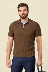 Поло коричневое из хлопка Пима  (MEU-SS2401/DQSS59)