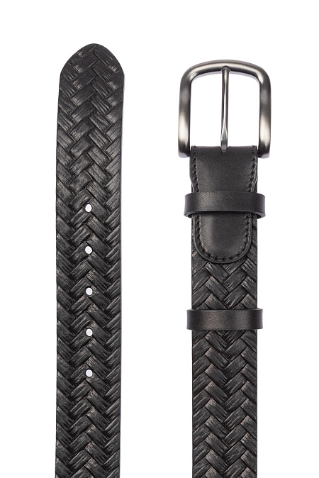 Кожаный ремень тисненый черный для мужчин бренда Meucci (Италия), арт. 201067309-100 - фото. Цвет: Черный. Купить в интернет-магазине https://shop.meucci.ru
