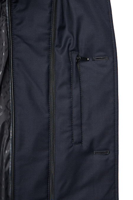 Пуховое пальто из шерсти Loro Piana  для мужчин бренда Meucci (Италия), арт. 9311 - фото. Цвет: Тёмно-синий. Купить в интернет-магазине https://shop.meucci.ru
