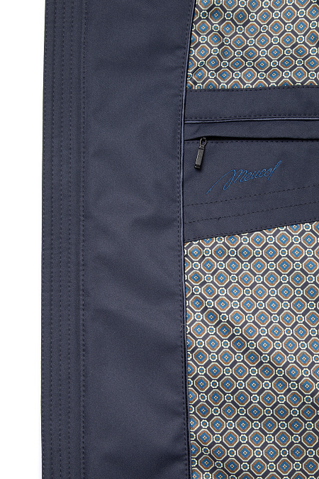 Утепленная куртка средней длины с капюшоном  для мужчин бренда Meucci (Италия), арт. 5616 - фото. Цвет: Темно-синий. Купить в интернет-магазине https://shop.meucci.ru
