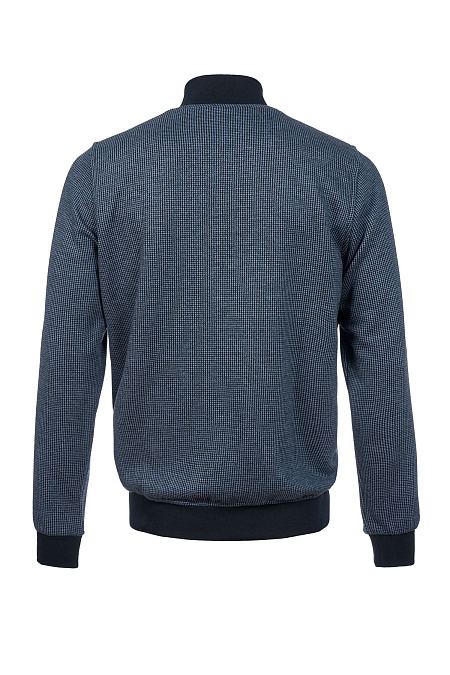 Спортивный костюм синего цвета с орнаментом "гусиные лапки"  для мужчин бренда Meucci (Италия), арт. SpSuW1024-4 - фото. Цвет: Темно-синий / светло-синий. Купить в интернет-магазине https://shop.meucci.ru
