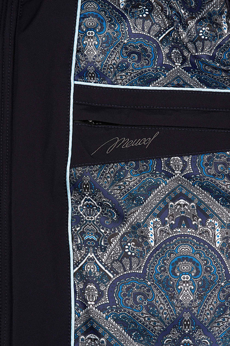 Короткий пуховик-бомбер с меховым воротником  для мужчин бренда Meucci (Италия), арт. 8950 - фото. Цвет: Темно-синий. Купить в интернет-магазине https://shop.meucci.ru
