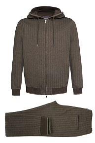 Спортивный костюм из плотного трикотажа с орнаментом в елочку  (SPS 10025 BROWN)