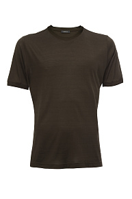 Шелковая футболка коричневого цвета (22FRTL4742 BROWN)