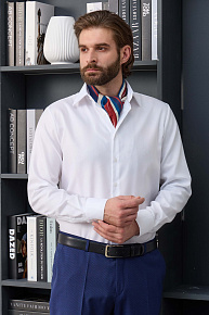  Рубашка белая с микродизайном и эффектом NON IRON  (SL 10224070/301011)