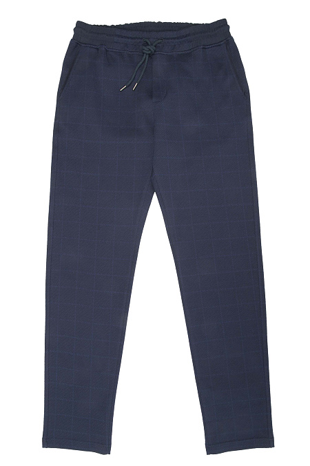 Спортивный трикотажный костюм в крупную клетку синего цвета  для мужчин бренда Meucci (Италия), арт. SPS 10026 Dk.NAVY - фото. Цвет: Синий. Купить в интернет-магазине https://shop.meucci.ru
