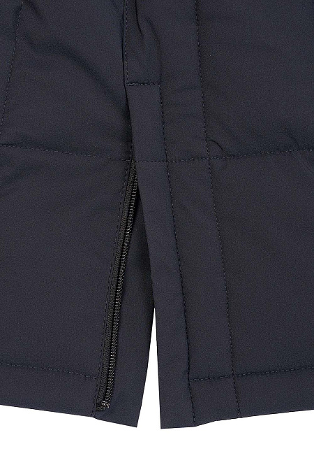 Стеганый пуховик из смесовой шерстяной ткани с капюшоном  для мужчин бренда Meucci (Италия), арт. 1970 - фото. Цвет: Темно-синий. Купить в интернет-магазине https://shop.meucci.ru
