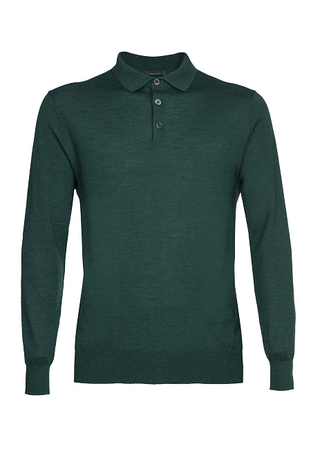 Мужской брендовый джемпер-поло зеленого цвета с застежкой на пуговицы арт. 33014/22025 GREEN Meucci (Италия) - фото. Цвет: Зеленый. Купить в интернет-магазине https://shop.meucci.ru

