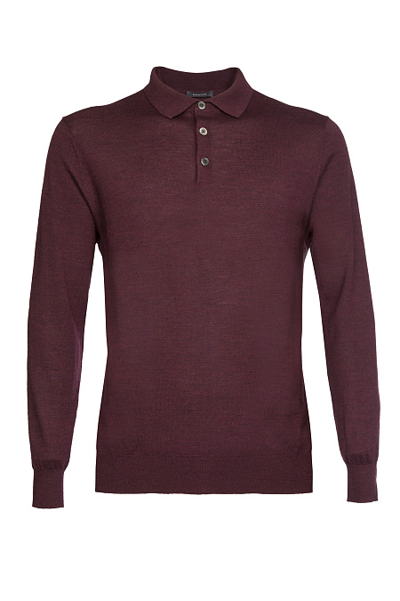 Мужской брендовый джемпер-поло бордового цвета с застежкой на пуговицы  арт. POLOB/4M0833 Meucci (Италия) - фото. Цвет: Бордовый. Купить в интернет-магазине https://shop.meucci.ru

