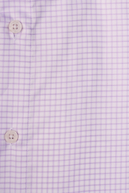 Модная мужская рубашка белая в сиреневую клетку арт. SL 9020 R 0791 BAS/231138 от Meucci (Италия) - фото. Цвет: Белый, сиреневая клетка.
