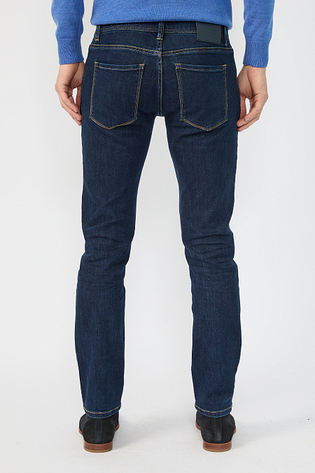 Мужские брендовые джинсы классического кроя зауженные книзу арт. NLW 2102 SL Meucci (Италия) - фото. Цвет: Синий. Купить в интернет-магазине https://shop.meucci.ru
