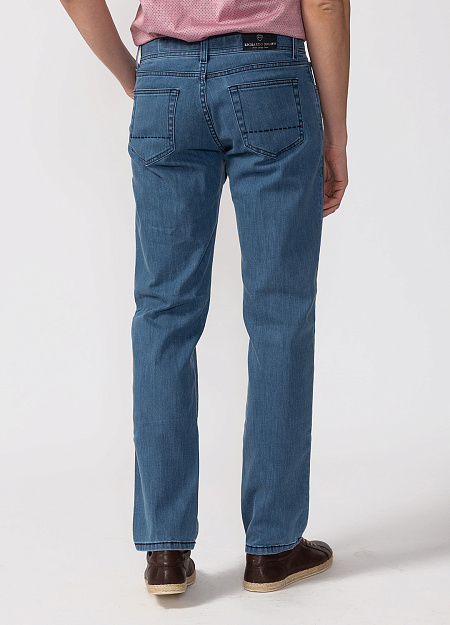 Мужские брендовые голубые джинсы арт. T44 MRZ/W00A Meucci (Италия) - фото. Цвет: Голубой. Купить в интернет-магазине https://shop.meucci.ru
