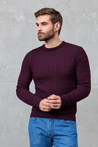 Джемпер винного цвета с круглой горловиной  (83014/22025 CERISE)