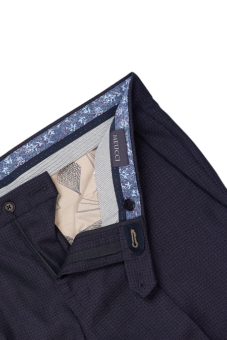 Мужские брюки из шерсти темно-фиолетовые  арт. VB 9371 Bordeaux Meucci (Италия) - фото. Цвет: Фиолетовый. Купить в интернет-магазине https://shop.meucci.ru
