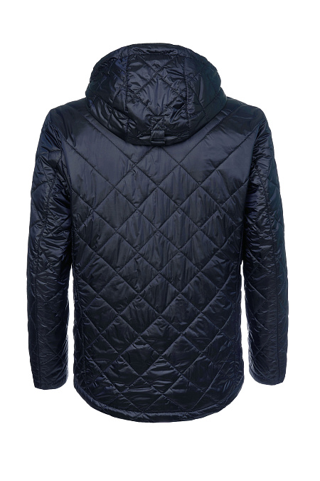 Утепленная легкая куртка средней длины с капюшоном  для мужчин бренда Meucci (Италия), арт. 2720 - фото. Цвет: Темно-синий. Купить в интернет-магазине https://shop.meucci.ru
