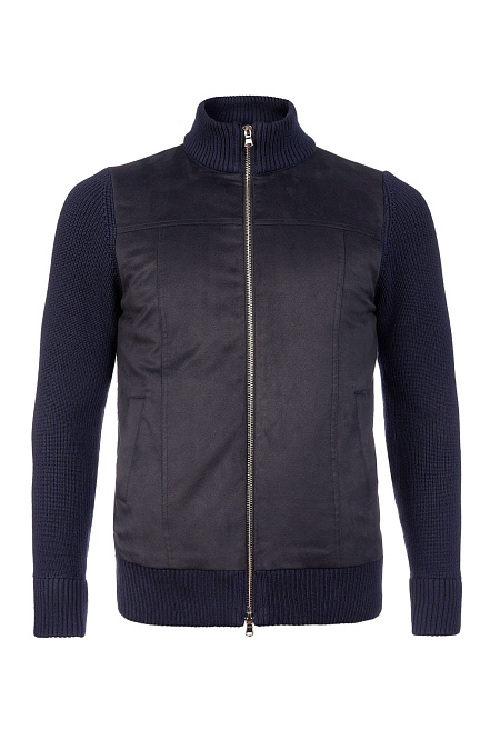 Трикотажная куртка темно-синяя с застежкой на молнию SWALC/5E1251 для мужчин бренда Meucci (Италия), арт. SWALC/5E1251 - фото. Цвет: Темно-синий. Купить в интернет-магазине https://shop.meucci.ru
