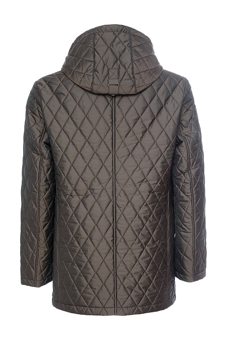 Стеганая куртка-парка с капюшоном для мужчин бренда Meucci (Италия), арт. 3217 - фото. Цвет: Коричневый (кофе). Купить в интернет-магазине https://shop.meucci.ru
