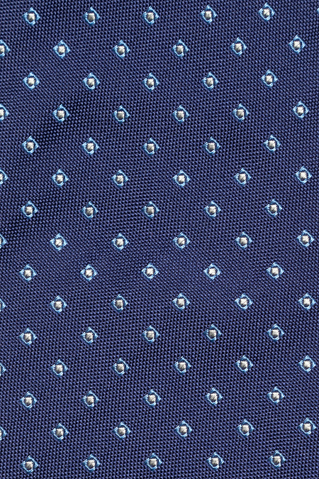 Шелковый галстук синего цвета с орнаментом для мужчин бренда Meucci (Италия), арт. EKM212202-5 - фото. Цвет: Синий. Купить в интернет-магазине https://shop.meucci.ru
