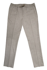 Брюки из тонкой меланжевой шерсти бежевых оттенков  (SP-DR 3790 BEIGE)