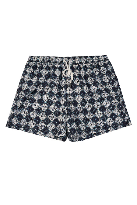 Мужские брендовые шорты плавательные  арт. 90101/41600/597 Meucci (Италия) - фото. Цвет: Сине-белый орнамент. Купить в интернет-магазине https://shop.meucci.ru
