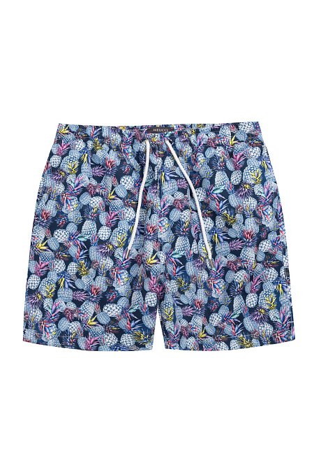 Мужские брендовые шорты плавательные синего цвета с рисунком арт. 16003/1 Meucci (Италия) - фото. Цвет: Синий с рисунком. Купить в интернет-магазине https://shop.meucci.ru
