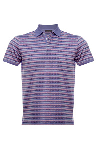 Поло из хлопка с цветным орнаментом  (4070 DW Lilac)